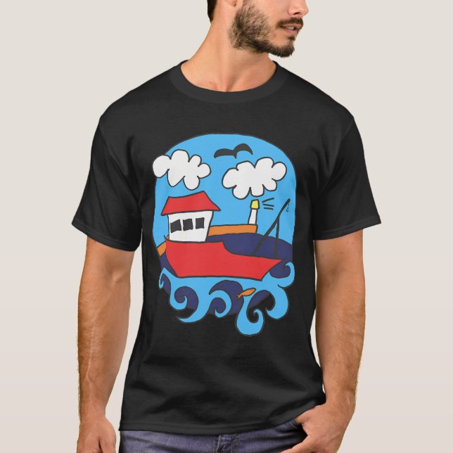 Camiseta Sapo pescando com vara de pescar (Frente)