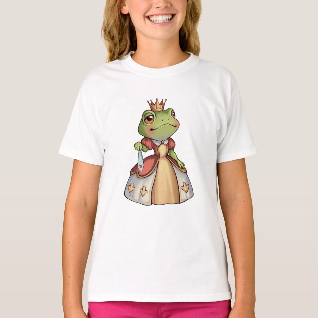 Camiseta Sapo princesa em uma com uma coroa e um vestido (Frente)