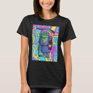Camiseta Sapo Psicodélico Com Lanterna Viajando Na Triquete