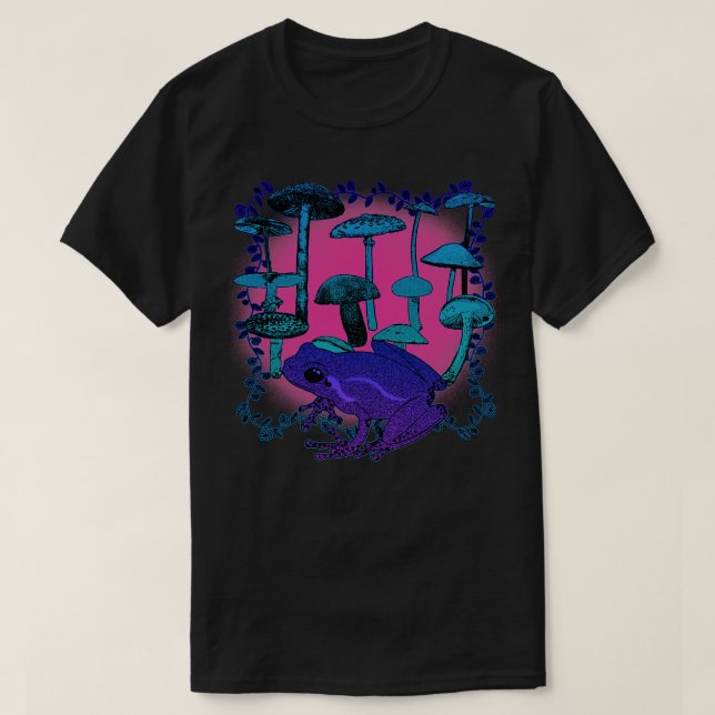 Camiseta Sapo Psicodélico Mushroom Trippy Colortion Dye (Frente do Design)