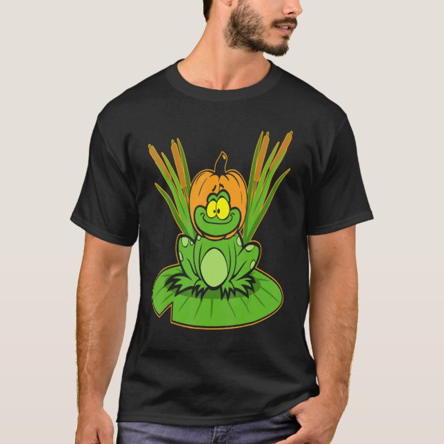 Camiseta Sapo Pumpkin Cabeça Preguiçosa Halloween Amphiban (Frente)