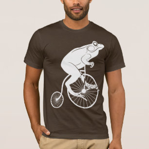 Camiseta Sapo que monta um Farthing da moeda de um centavo