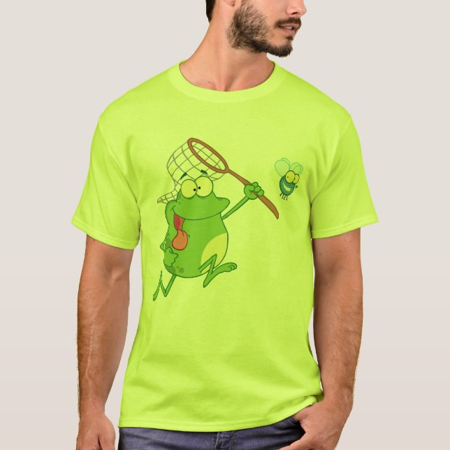 Camiseta Sapo que persegue a mosca com rede (Frente)
