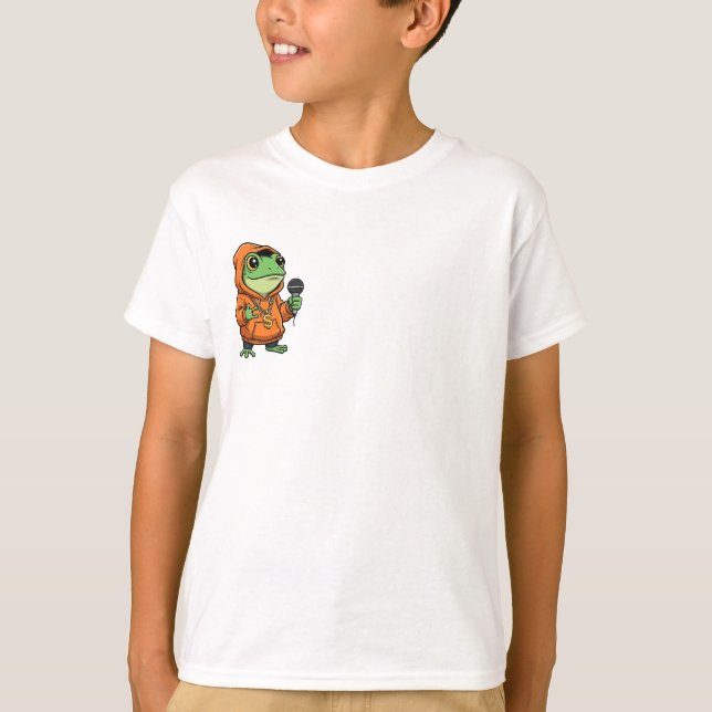 Camiseta Sapo Raper com Microfone Crianças (Frente)