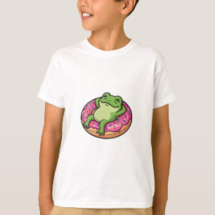 Camiseta Sapo Relaxado em Donut Rosado com Confeitos para C