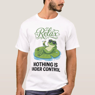 Camiseta Sapo Relaxando na Folha de Lótus