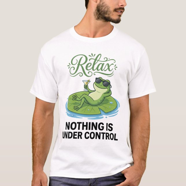 Camiseta Sapo Relaxando na Folha de Lótus (Frente)