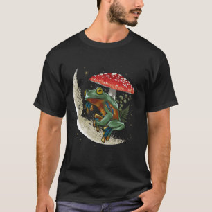 Camiseta Sapo Relaxando na Lua Crescente com Cogumelo