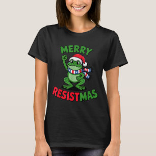 Camiseta Sapo Retro Alegre Resistmas Divertido Natal Políti