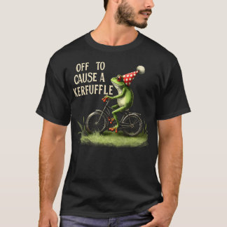Camiseta Sapo Retro Andando de Bicicleta para Causar uma Co