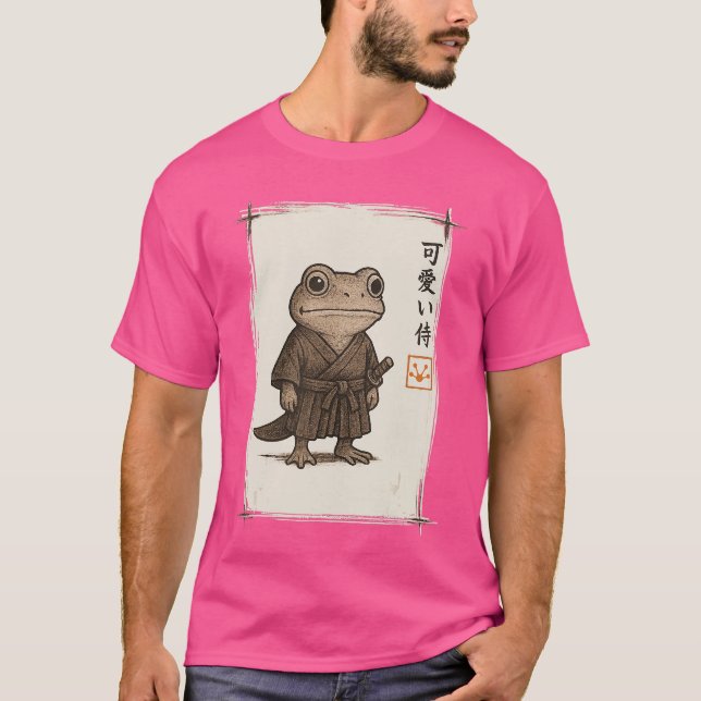 Camiseta Sapo Samurai Arte Japonesa Anime Presentes Engraça (Frente)