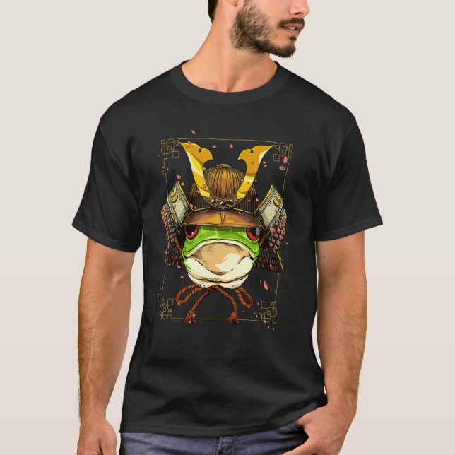Camiseta Sapo Samurai Herping do Guerreiro Japonês Bushido  (Frente)