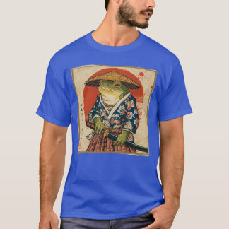 Camiseta Sapo Samurai Presentes de Anime Engraçado Japonês