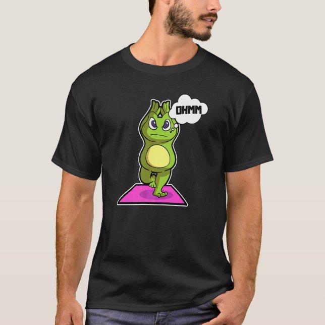 Camiseta Sapo Sapo Poses de Yoga Esportes Ginástica Ohm Bat (Frente)