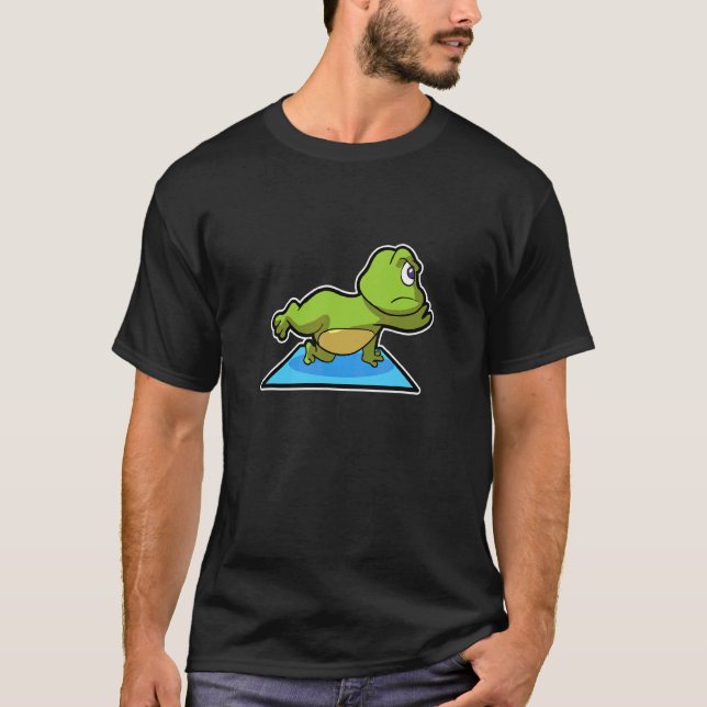 Camiseta Sapo Sapo Poses de Yoga Esportes Ginástica Ohm Bat (Frente)