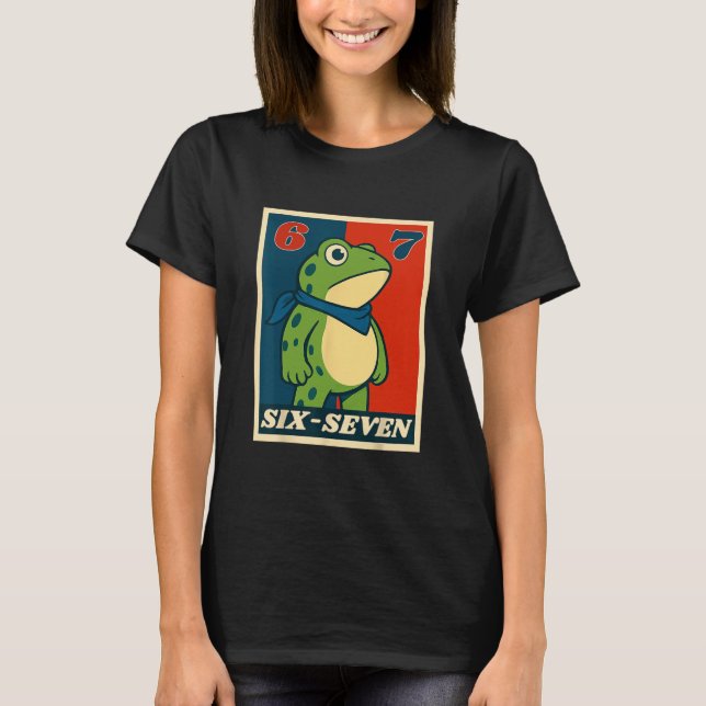 Camiseta Sapo Seis Sete Engraçado 6 7 Meme Geração Alpha Gí (Frente)