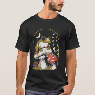 Camiseta Sapo Sentado no Cogumelo Design de Natureza Aconch