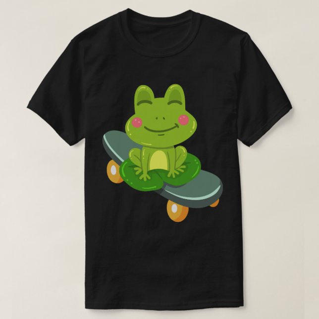 Camiseta Sapo Skateboard Kawaii (Frente do Design)