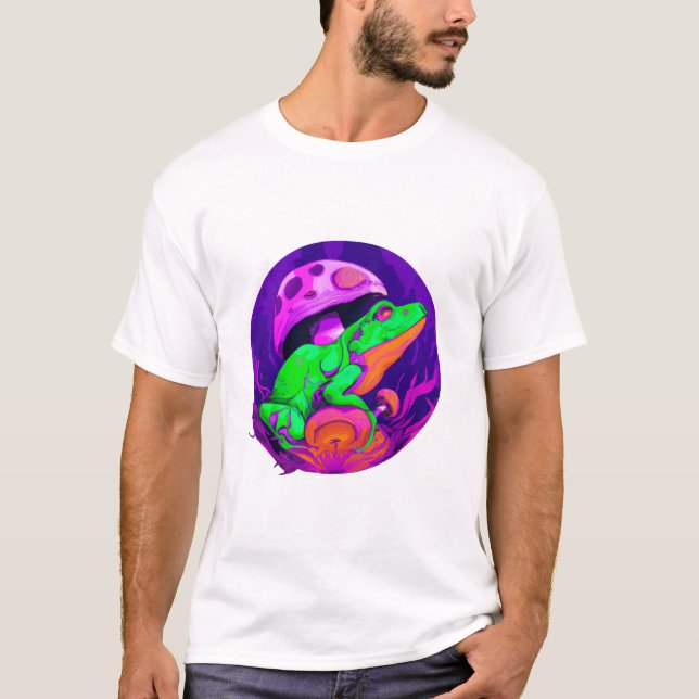 Camiseta Sapo sobre Mushroom Cute Essential (Frente)