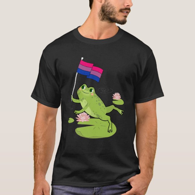 Camiseta Sapo Sutil Bandeira do Orgulho Bissexual Lily Pad  (Frente)