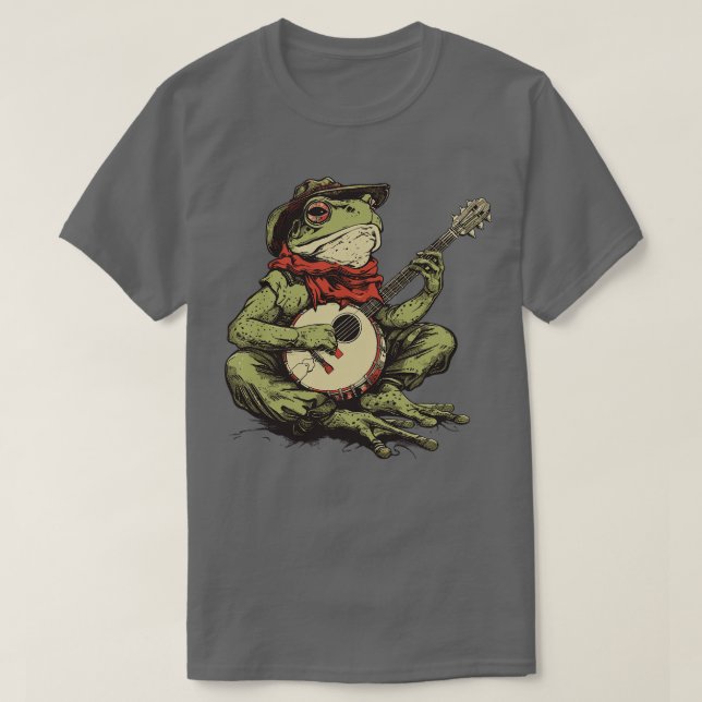 Camiseta sapo tocando banjo (Frente do Design)