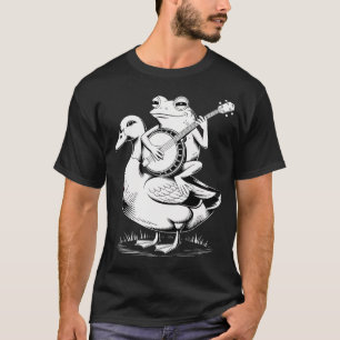 Camiseta Sapo Tocando Banjo Montado em Pato