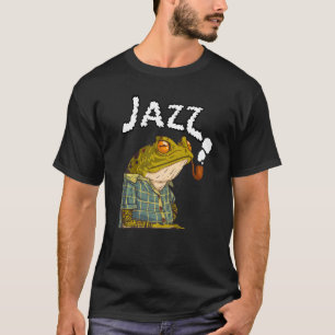 Camiseta Sapo Tocando Jazz Música Divertida Sapos bonitos G