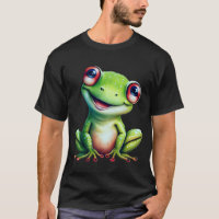 Sapo Verde Adorável com Olhos Amplos e um Sorriso