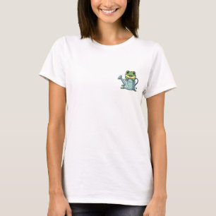 Camiseta Sapo Verde Adorável Espiando