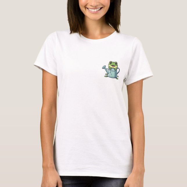 Camiseta Sapo Verde Adorável Espiando (Frente)