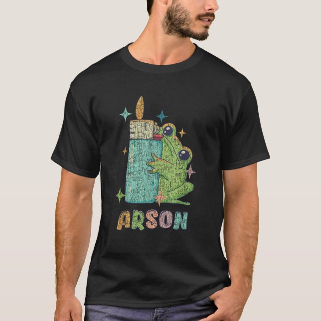 Camiseta Sapo Verde Arson E Amante de os animais Mais Claro (Frente)