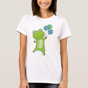 Camiseta Sapo Verde Balões Engraçados Animais Crianças