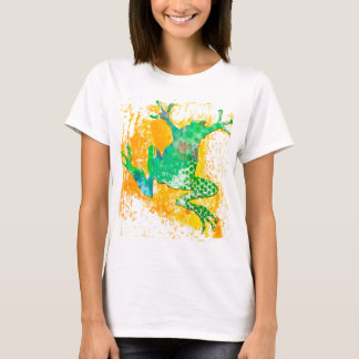 Camiseta Sapo verde bonito moderno da aguarela