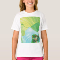 Sapo verde em Lily Pad