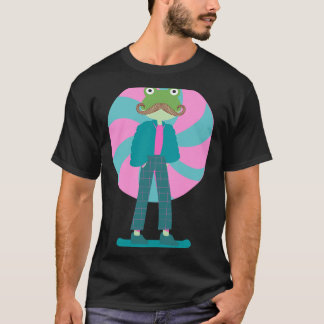 Camiseta Sapo verde em skate com bigode (1)