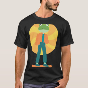 Camiseta Sapo verde em skate com bigode (2)