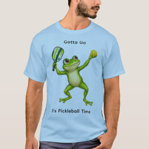 Camiseta Sapo Verde Servindo um Pickleball