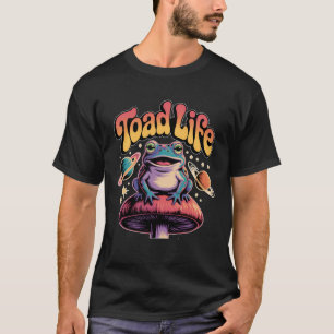 Camiseta Sapo Vida Feliz Cute Sapo Espaço Cartoon Estrelas