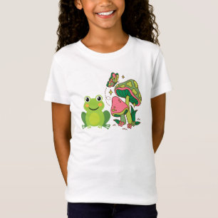 Camiseta sapos, cogumelos e borboletas