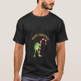 Camiseta Sapos De Mulheres Segurando Candy Cane Engraçado S