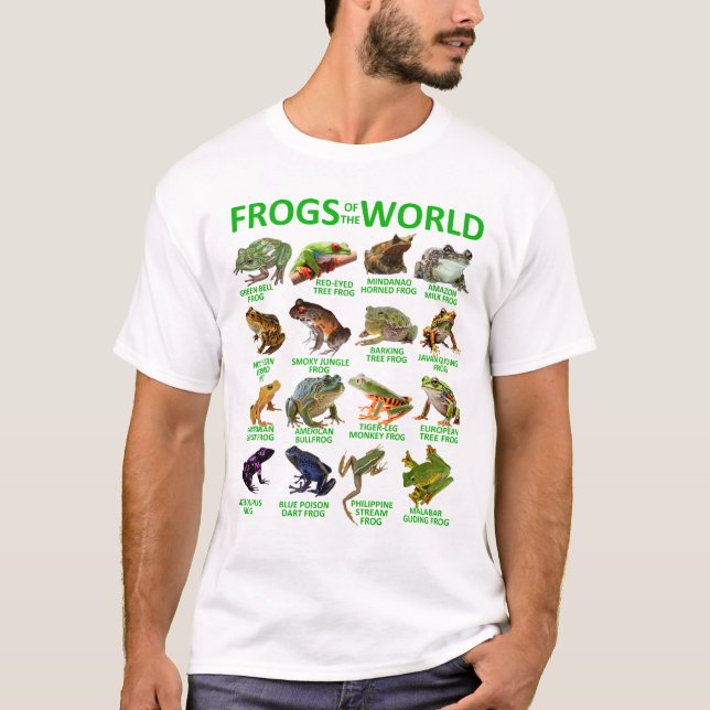 Camiseta Sapos Do Mundo Sapos De Herpetologia Crianças (Frente)