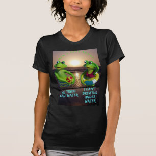 Camiseta sapos engraçados no mar, cara, eu adoro sapos