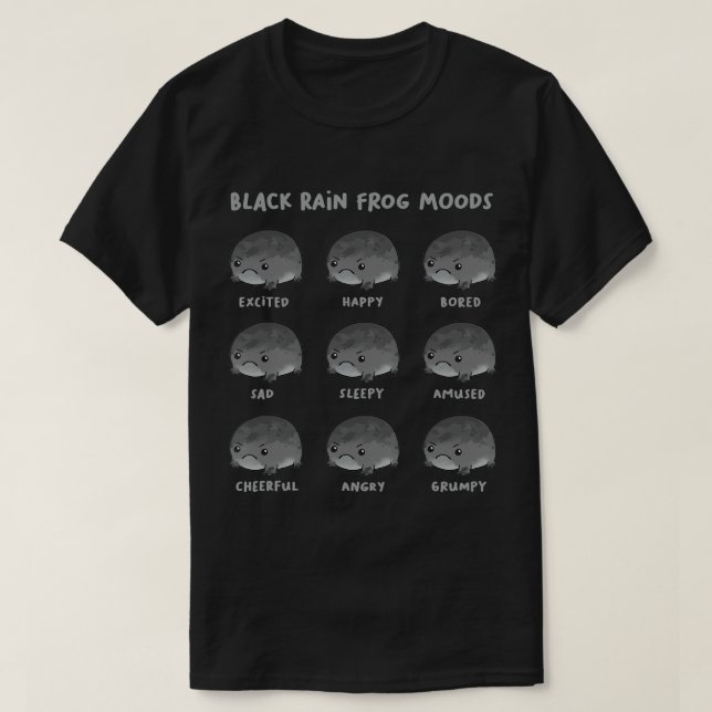 Camiseta Sapos Negras, Chuva Negra Negra Negra Para Deserto (Frente do Design)