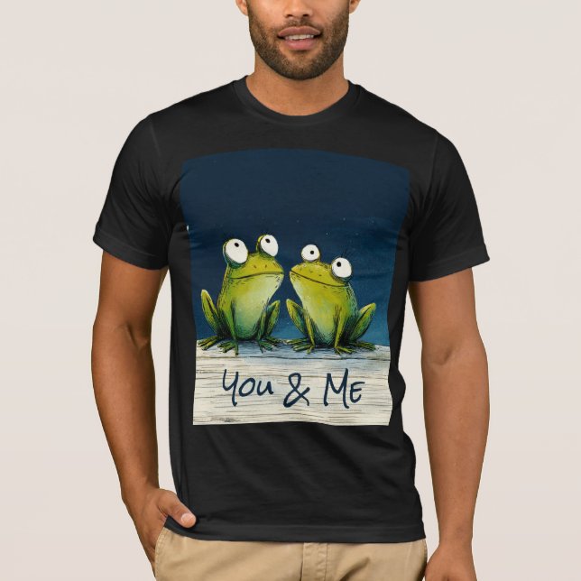 Camiseta Sapos Você & Eu – Arte de Animais Românticos Fofa (Frente)