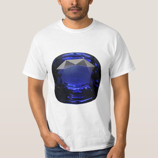 Camiseta Sapphire cortado por uma almofada azul (Frente)