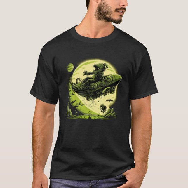 Camiseta Saqueiro voador de OVNI extraterrestre alienígena (Frente)
