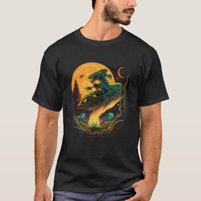 Camiseta Saqueiro voador de OVNI extraterrestre alienígena (Frente)