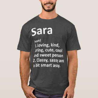 Camiseta SARA Definição Nome Personalizado Funny Birthday