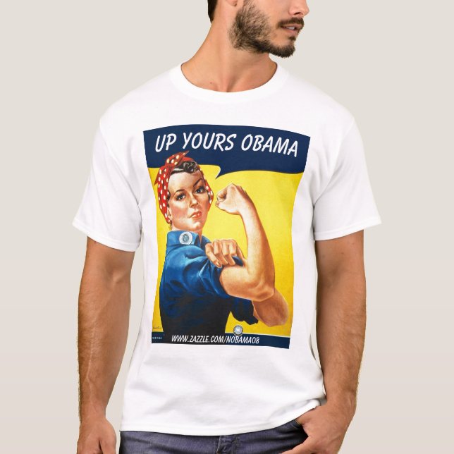 Camiseta Sarah o rebitador, acima de seu Obama, (Frente)