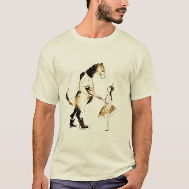 Camiseta Sarah & o t-shirt dos homens do dinossauro (Frente)